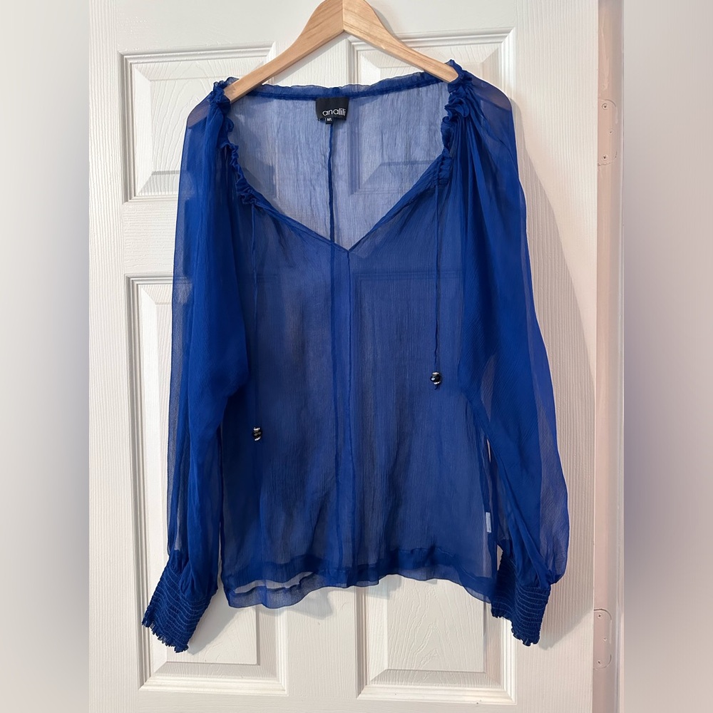 Analili sheer blue blouse